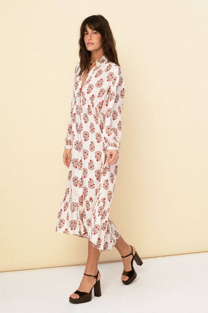 Juana Dress in Red/White