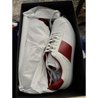 Paul Smith Unisex White and Red Leather Sneakers