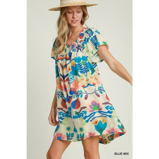 Umgee Garden Floral Mini Dress
