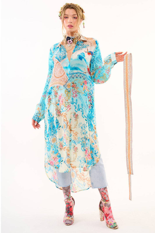 Aratta Rocco Beauty Shirt-Dress: Sky