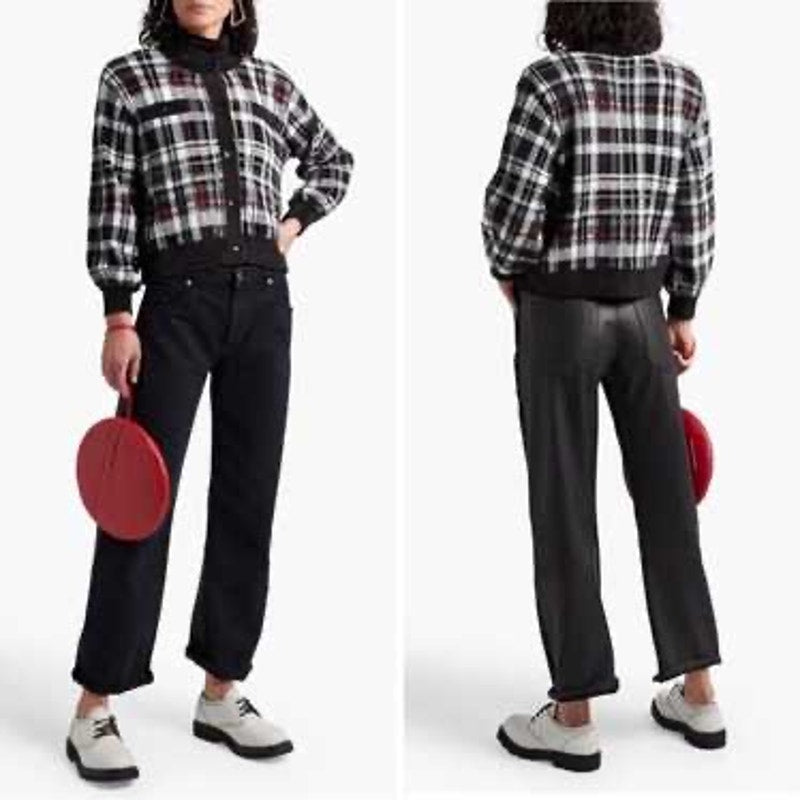 Alice + Olivia Verena Jacquard Textured Cardigan