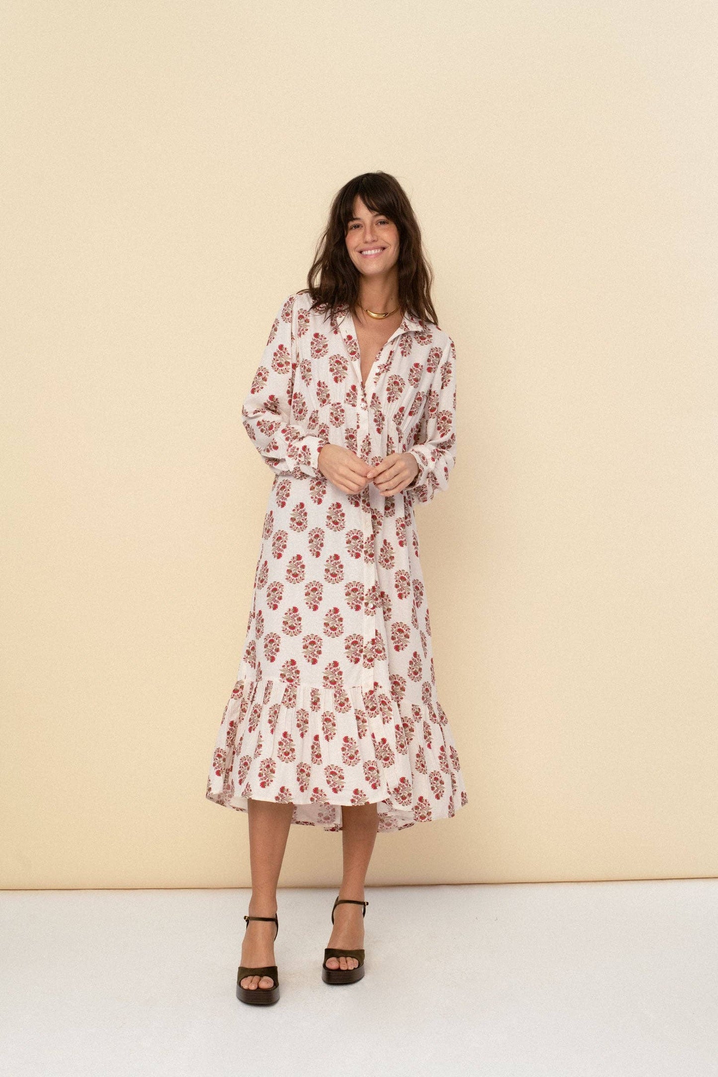 Juana Dress in Red/White