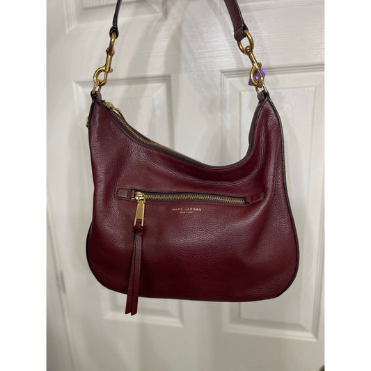 Marc Jacobs Recruit Leather Burgandy Hobo Handbag