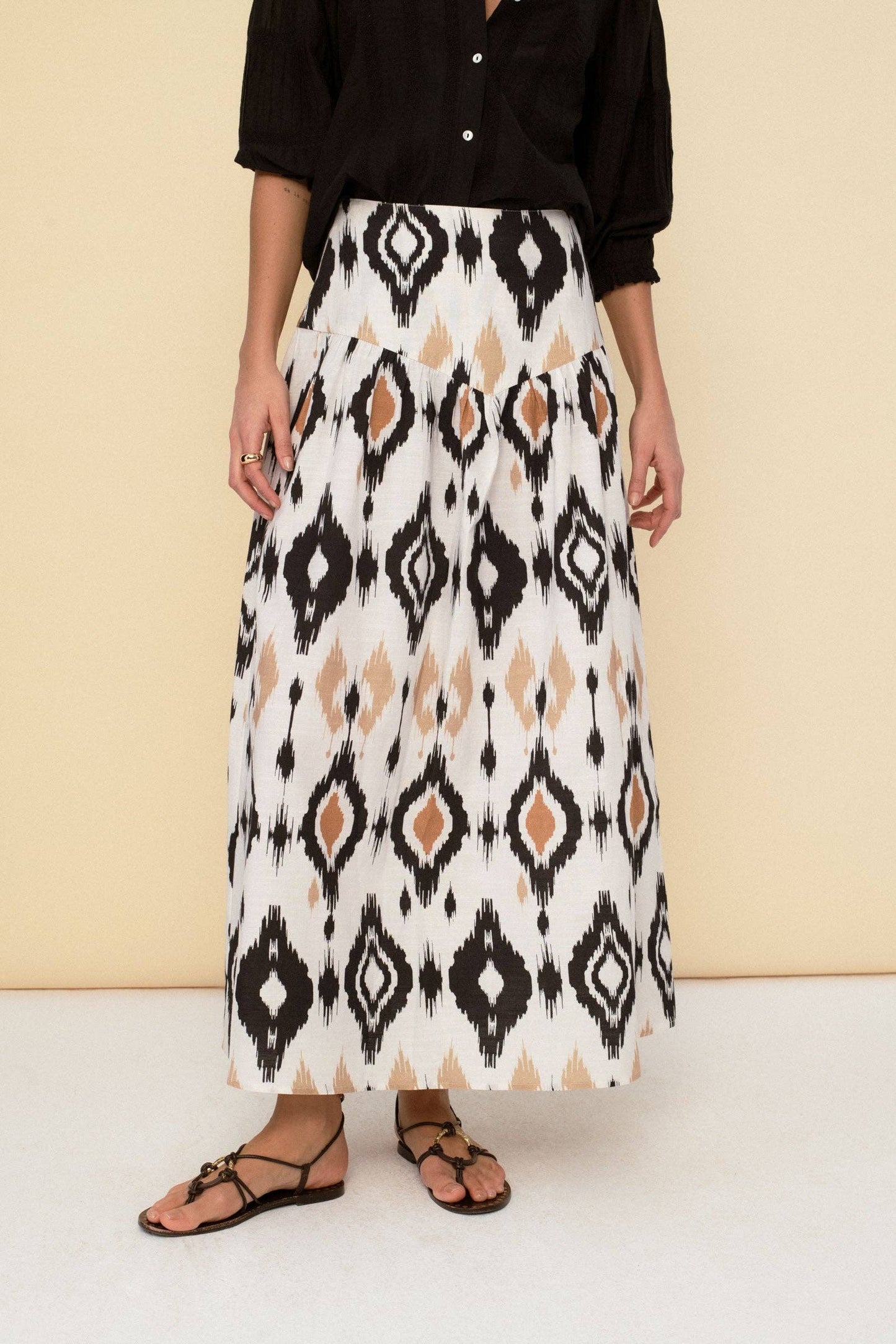 Maxi Length Skirt in Ecru