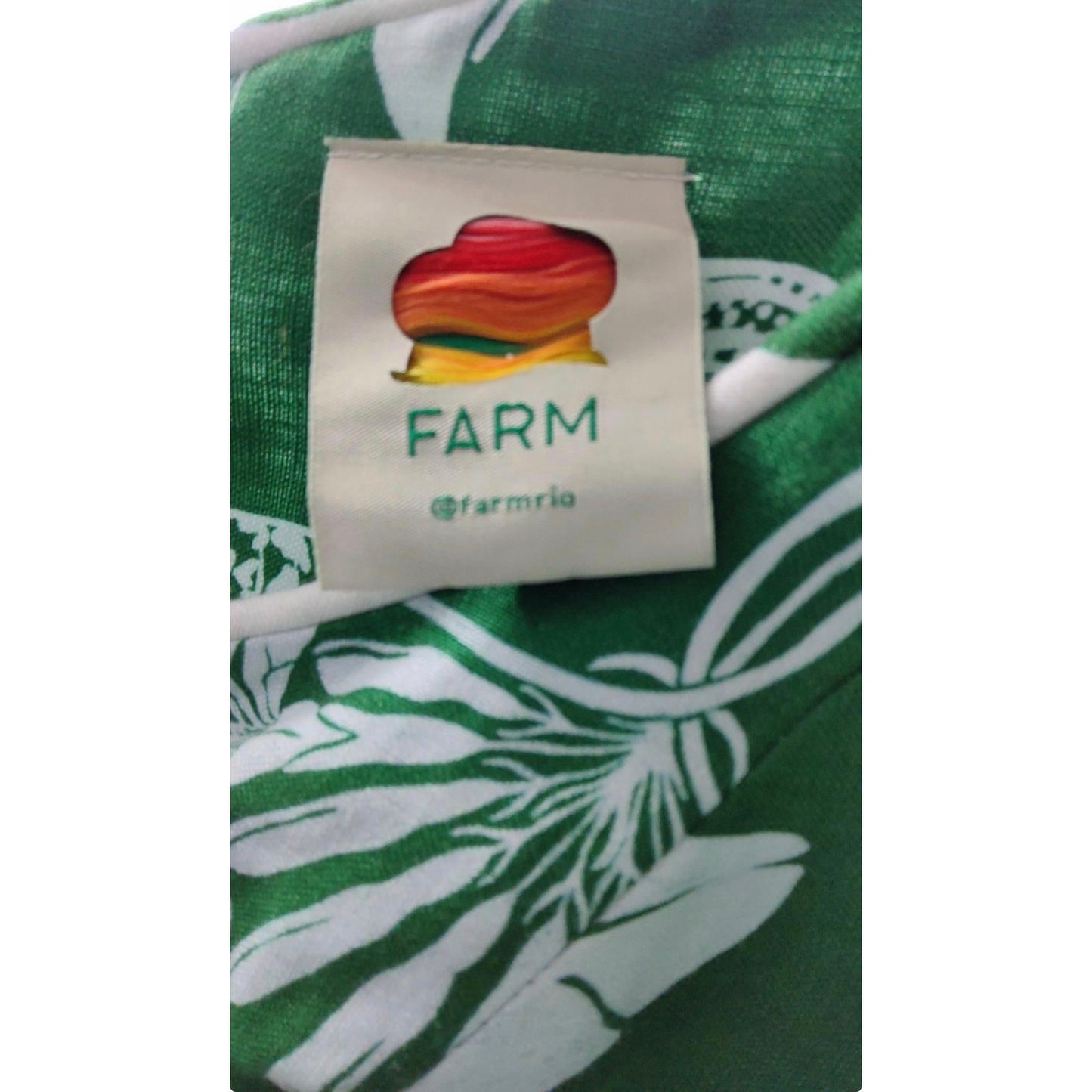 Farm Rio Forest Green & White Soul Linen Mini Dress