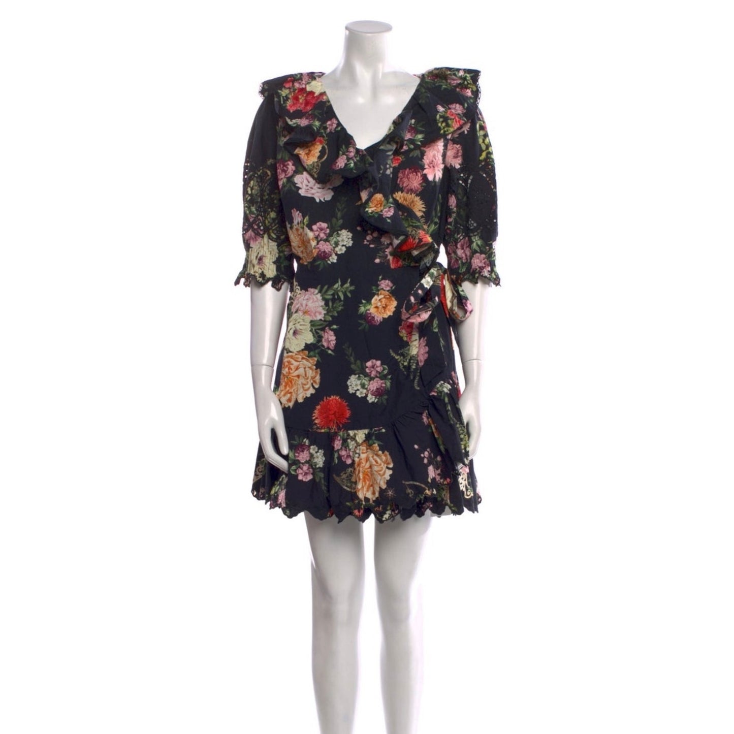 Camilla Floral-Print Cotton-Poplin Mini Wrap Dress