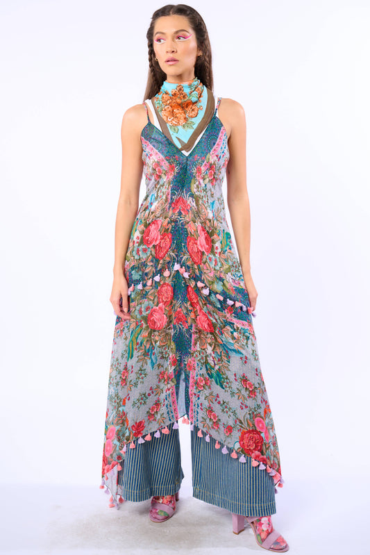 Aratta Travel in Style Dress: Slate Floral