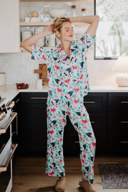 Katydid Champagne, Coupes & Holly Holiday PJs