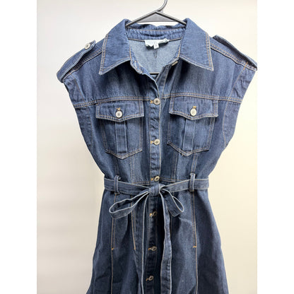 Kelsis Denim Midi Dress In Blue