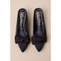 Beach by Matisse Bow Black Satin Kitten Heel Mule Pumps