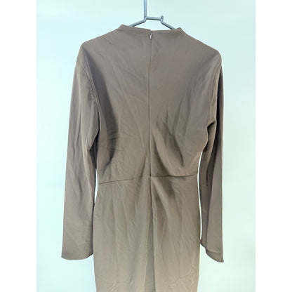 MNG Caro Ruched Long Sleeve Midi Dress