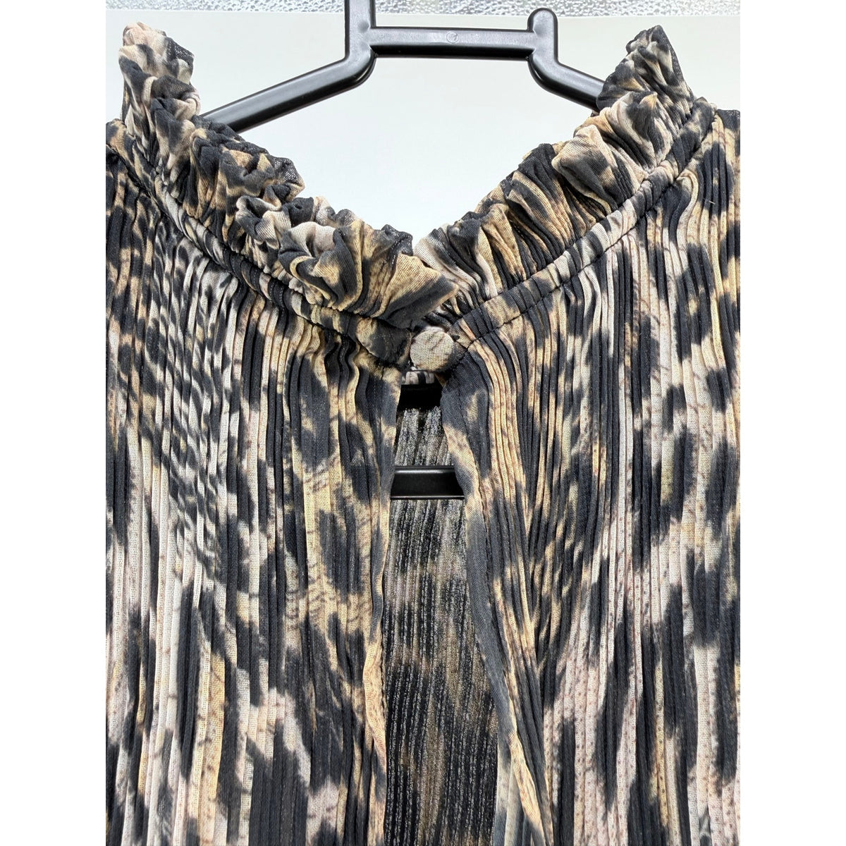 Allsaints Antheia Kiku Leopard-print Pleated Recycled-polyester Mini Dress