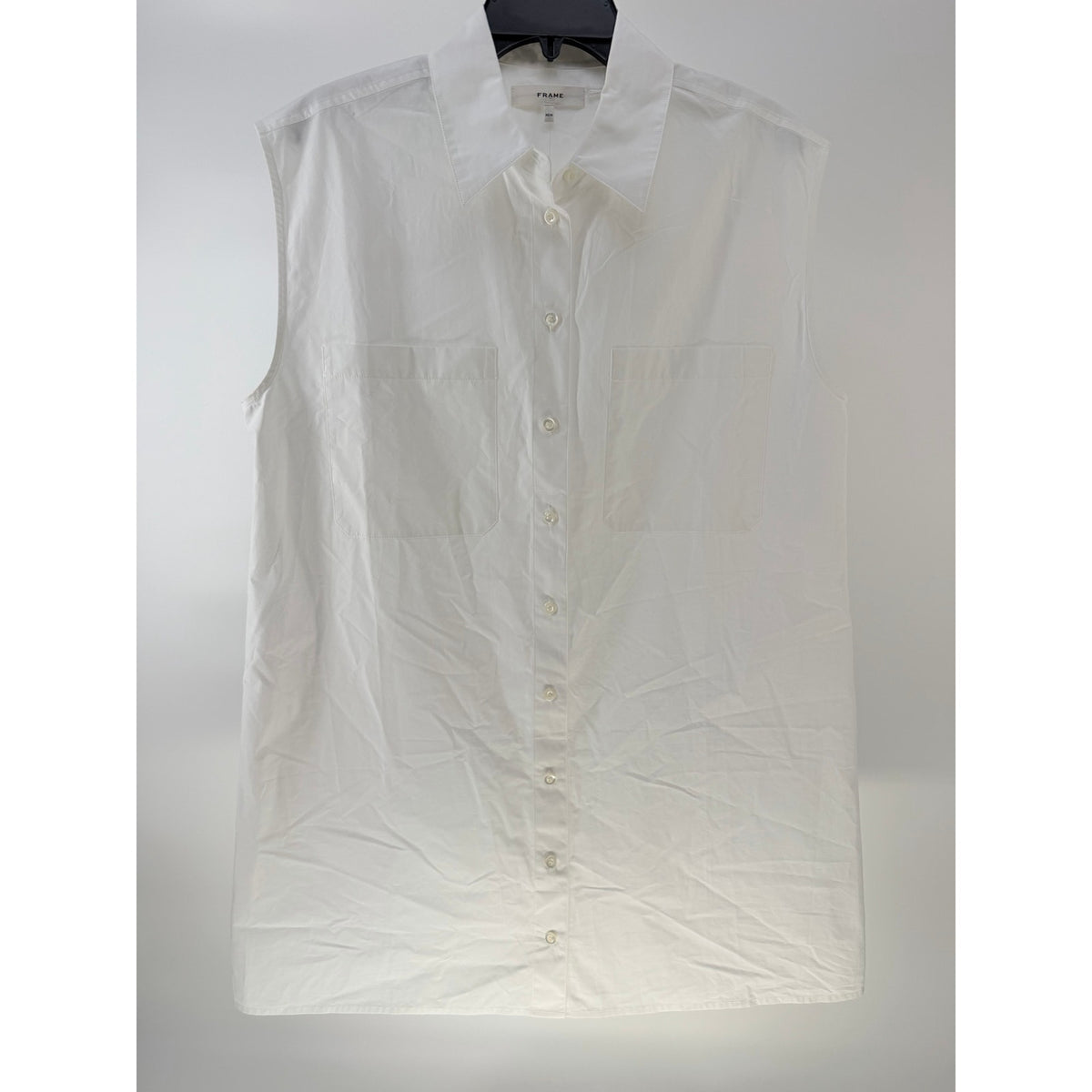 FRAME Cotton-Poplin Sleeveless Shirt Dress