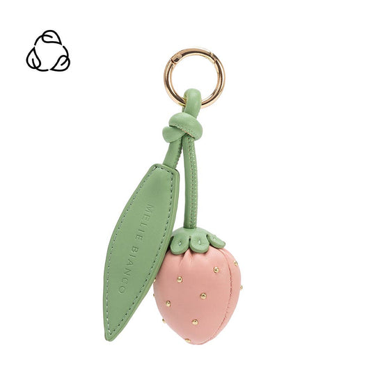 Melie Bianco - Strawberry Pink Recycled Vegan Bag Charm