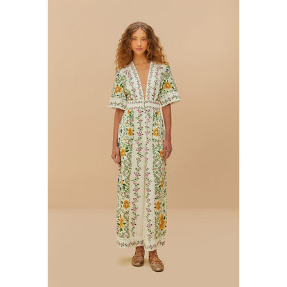 FARM Rio Off-White Folk Floral Lenzing™ Ecovero™ Euroflax™ Jumpsuit