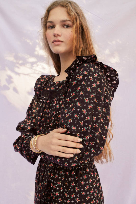 Wendy Dress in Black Floral