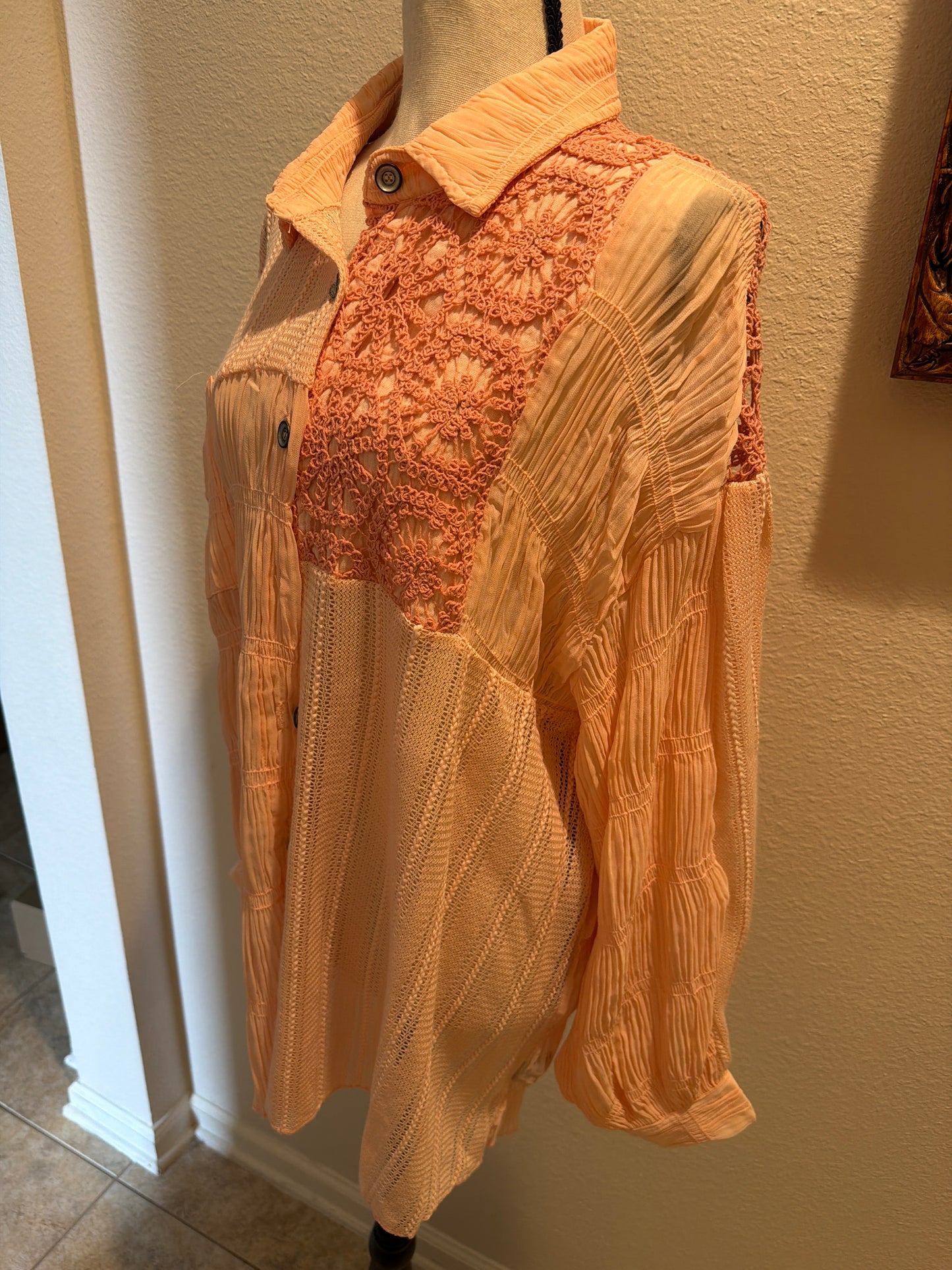 POL Baby Pink Button Front Top