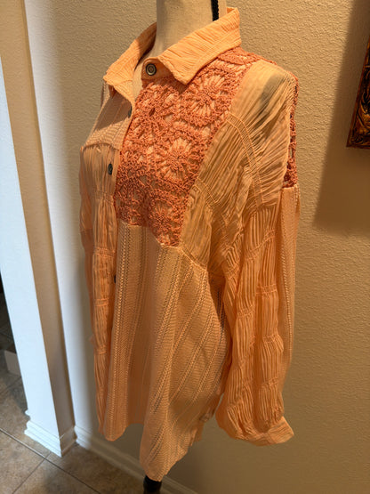 POL Baby Pink Button Front Top