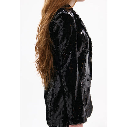 Azalea Wang Dubai Black Sequin Blazer