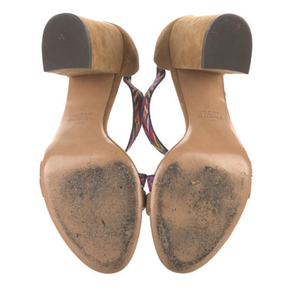 Valentino Suede Embroidered Sandals