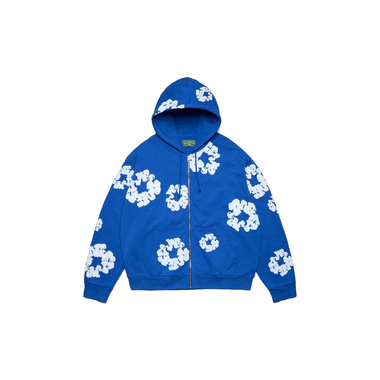 Denim Tears Cotton Wreath Blue  Zip Up Hoodie - Size M