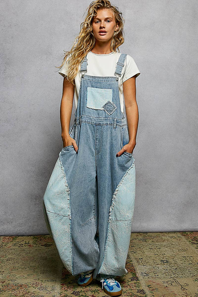 Pol Clothing Jogger Denim Overalls