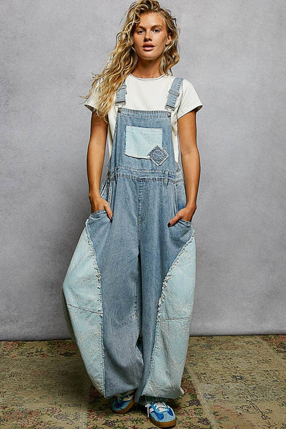 Pol Clothing Jogger Denim Overalls