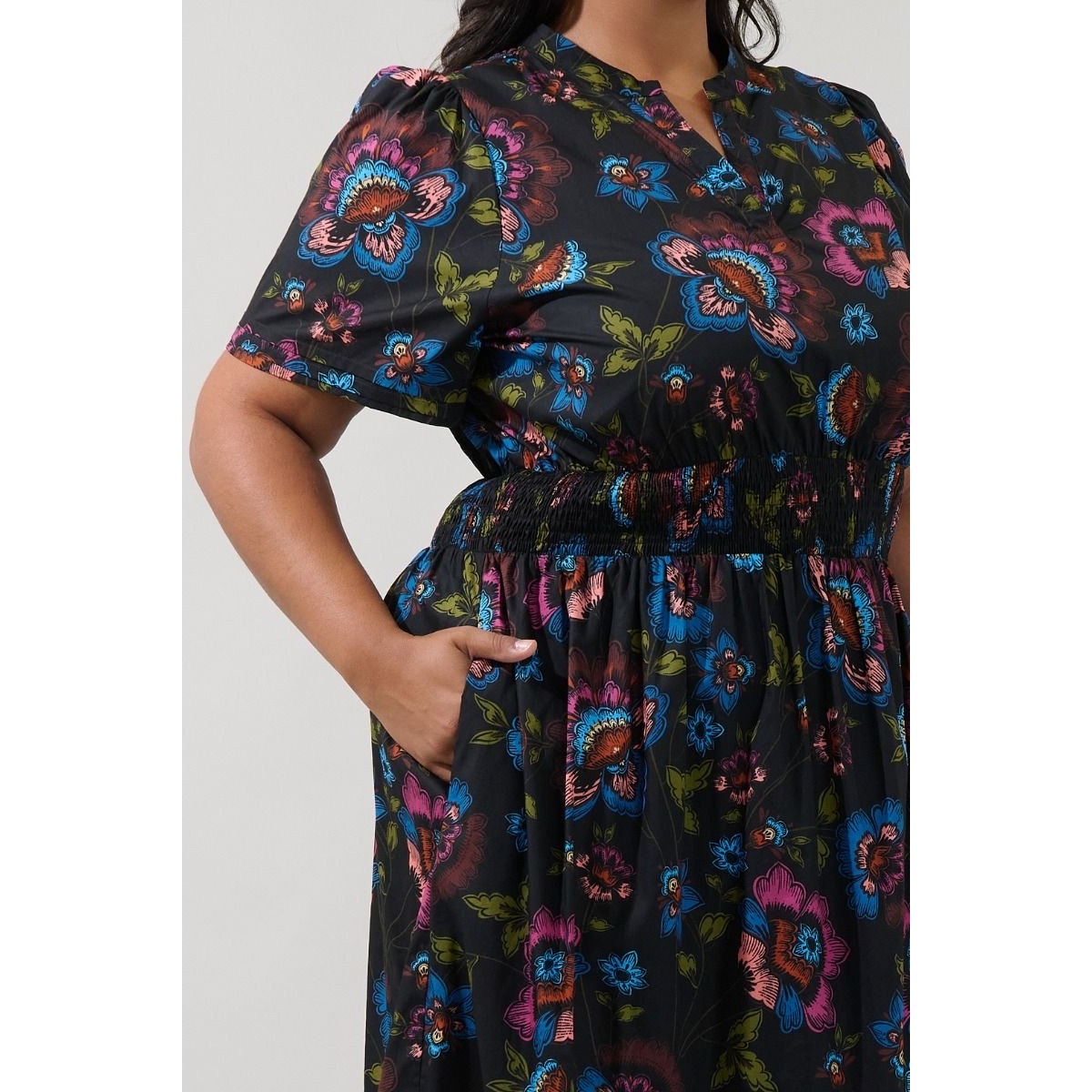 Sugarlips Belraj Poplin Maxi Dress Duna Floral - XS-3X