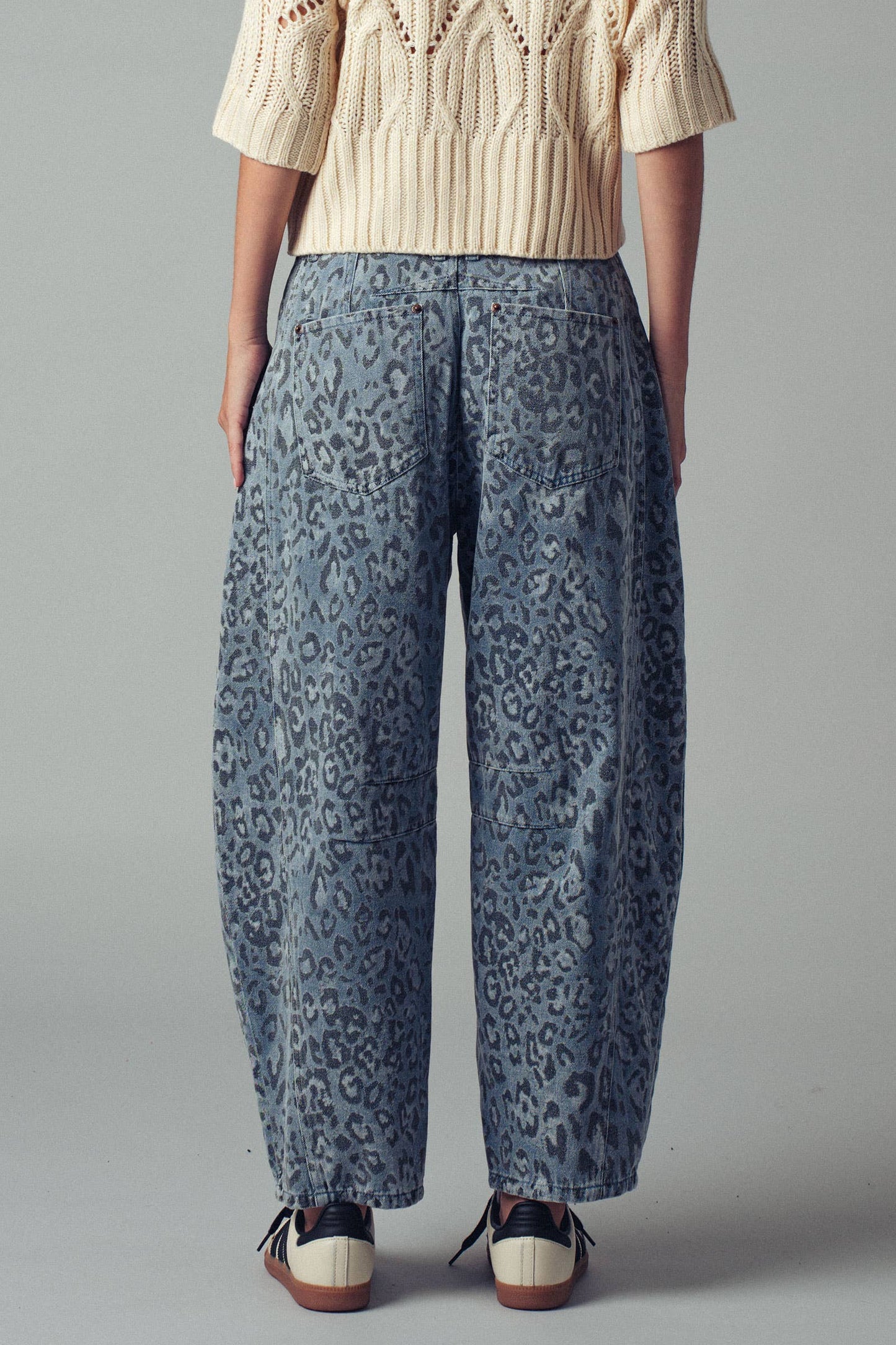 Urban Daizy Leopard Print Relaxed Straight Denim Pants