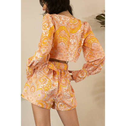 Mulla Paisley Crop Top and Shorts Set