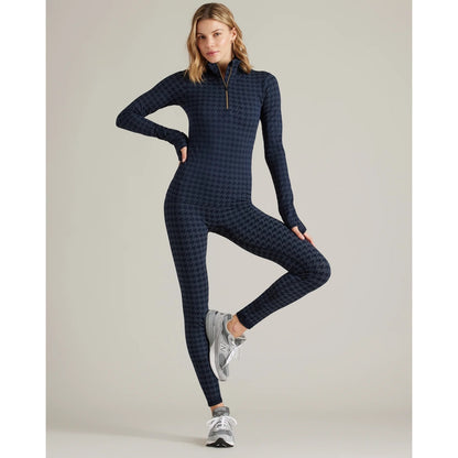 Rhone Blue Houndstooth Seamless 1/4 Zip