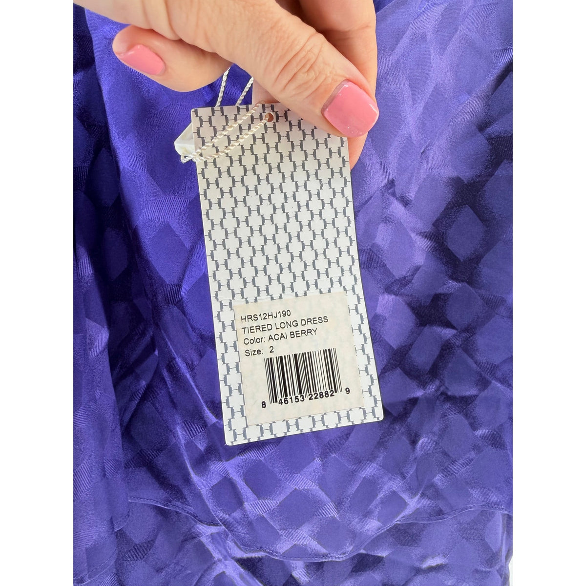 Halston Heritage Diamond Geo Print Tiered Maxi Dress