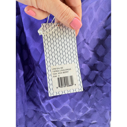 Halston Heritage Diamond Geo Print Tiered Maxi Dress