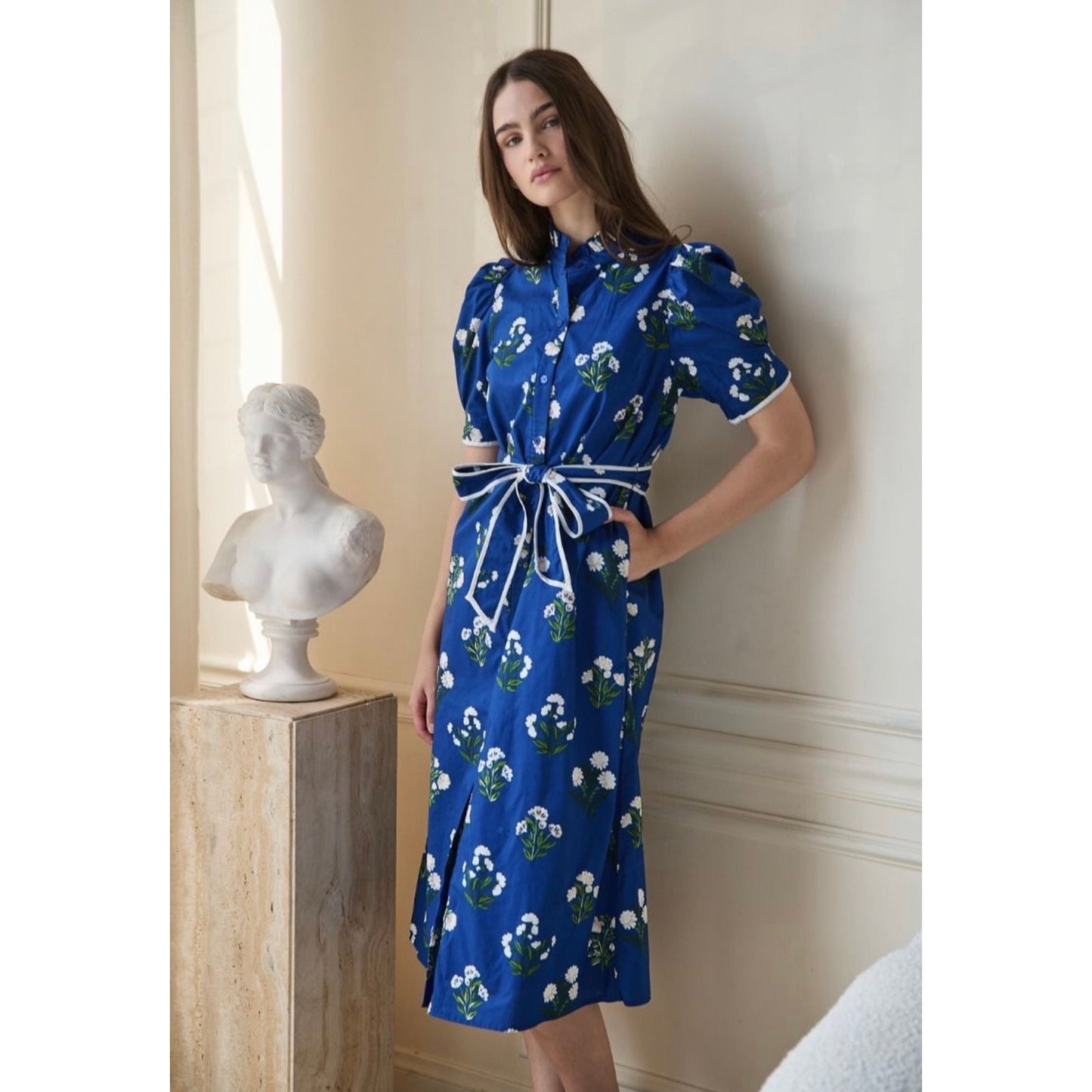 Sugarlips Gianny Button Down Midi Dress Floral