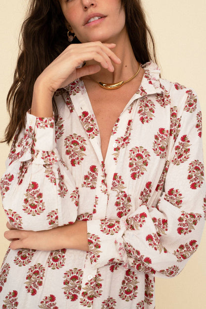 Juana Dress in Red/White
