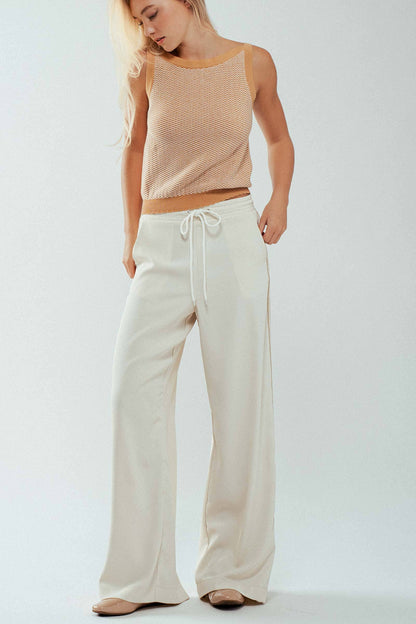 Urban Daizy Wide Leg Drawstring Stripe Lounge Pants