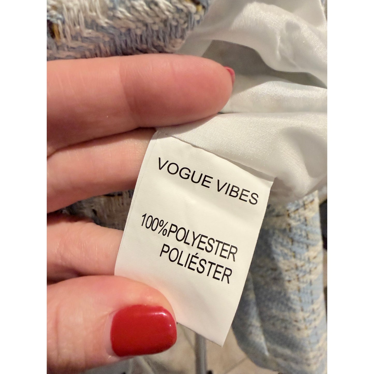 Vogue Vibes Inspired Two-Piece Blue Plaid cropped Blazer and Skirt