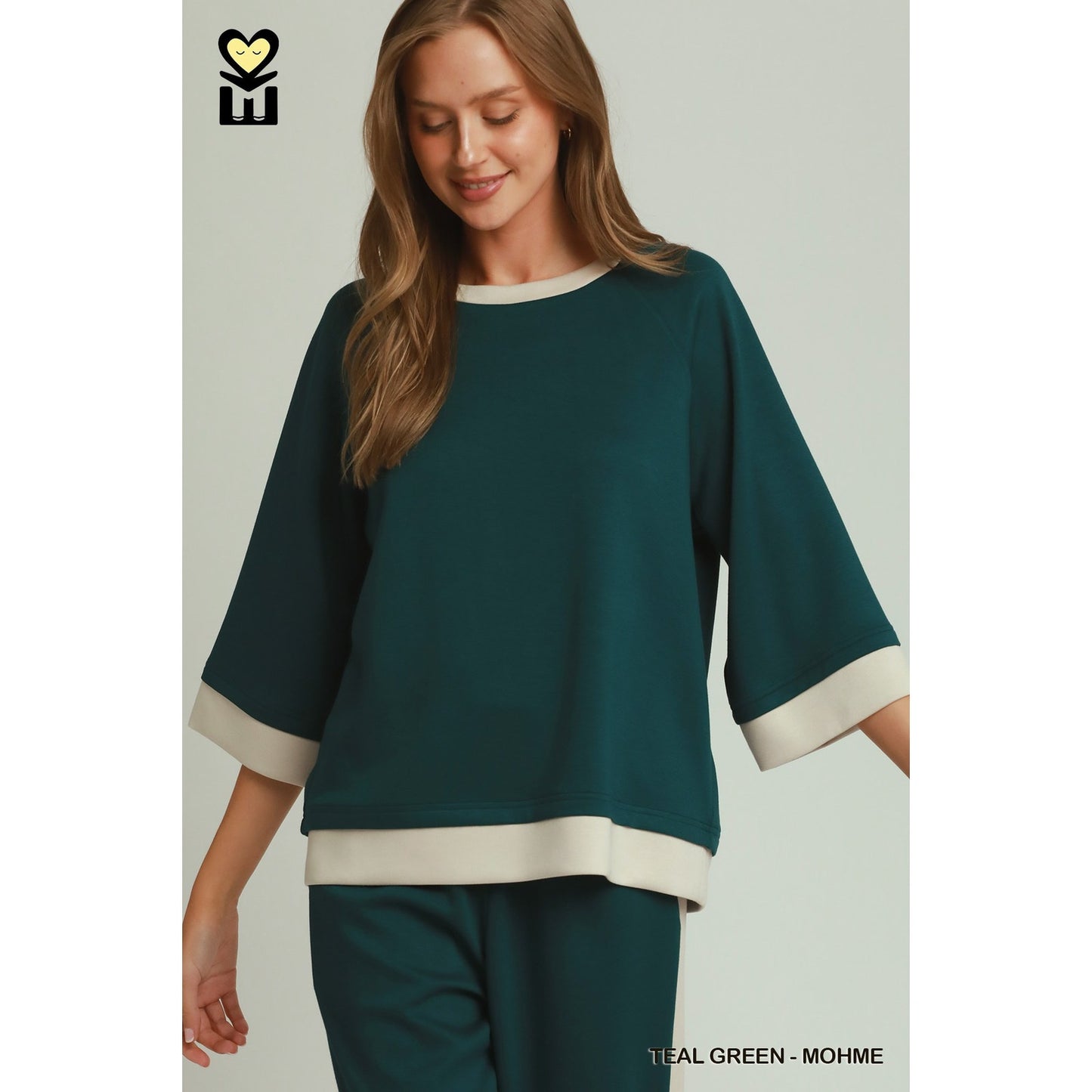 Umgee LUXEKNIT Colorblock Crewneck Raglan Sleeve Top