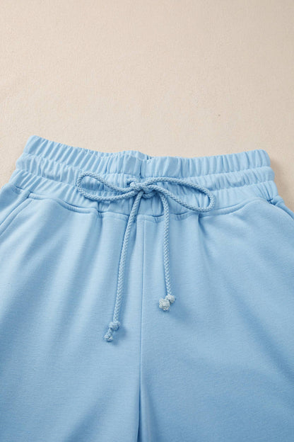 Cozy Tee and Wide Leg Pants 2pcs Set - Blue or Pink