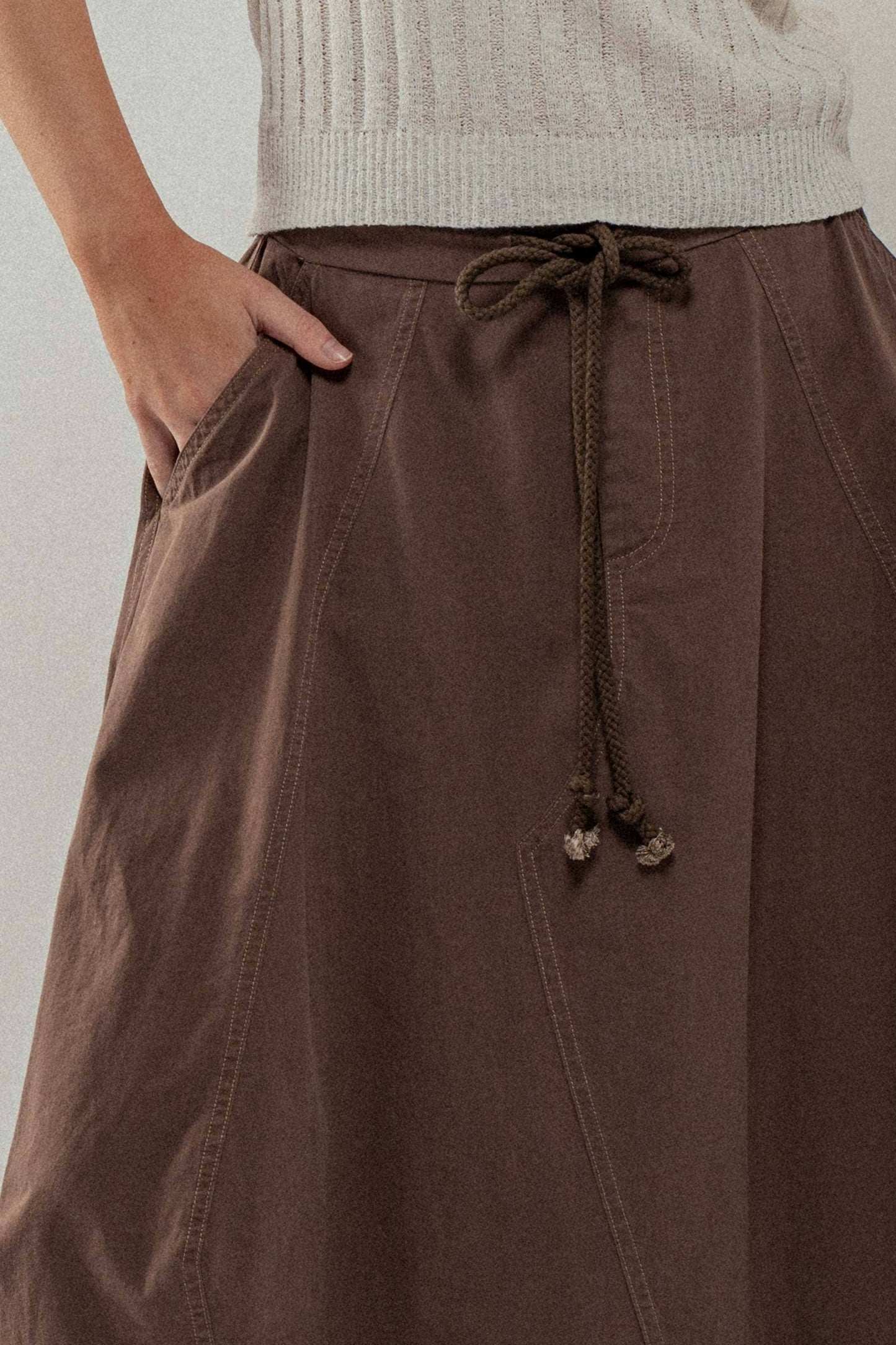 Urban Daizy Balloon Hem Drawstring Maxi Skirt