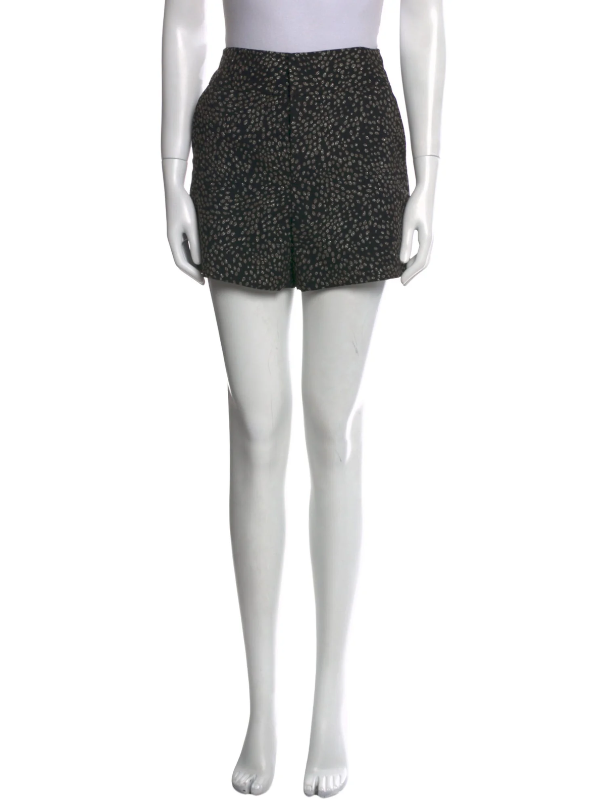 Alice + Olivia Black Glitter Printed Mini Shorts