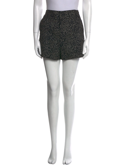 Alice + Olivia Black Glitter Printed Mini Shorts