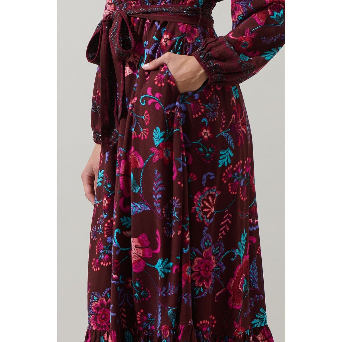 Sugarlips Tory Paisley Mindie Wrap Midi Dress - XS-3X