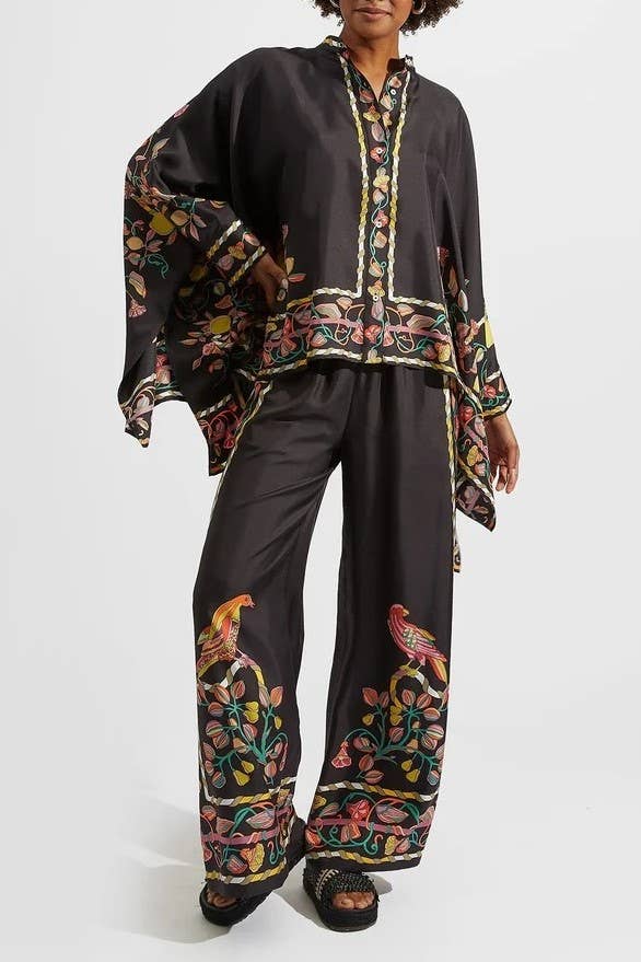 Rosa Clothing - Bohemian floral printed kimono top set