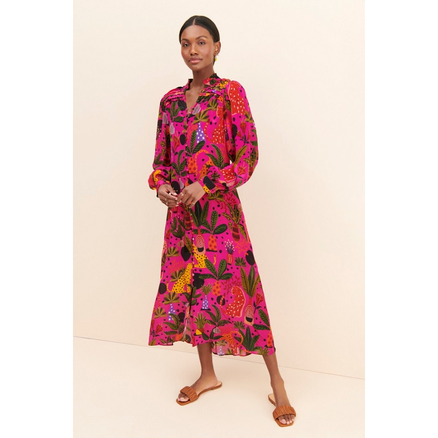Farm Rio Pop Leopards Chemise Dress