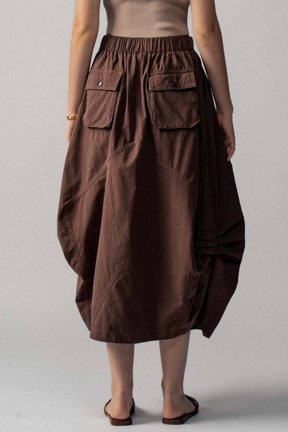 Urban Daizy Balloon Hem Drawstring Maxi Skirt