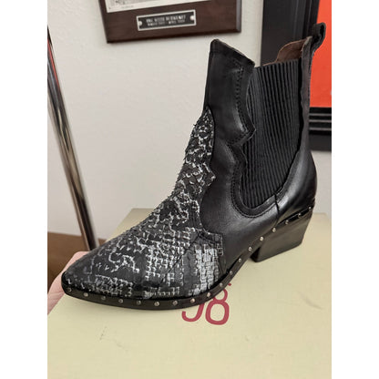 A.S.98 Women's Black Leather Ankle Boot