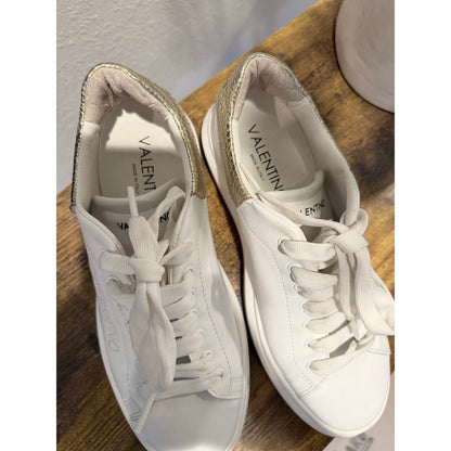 Valentino White Leather Women's Sneakers, Size 8.5