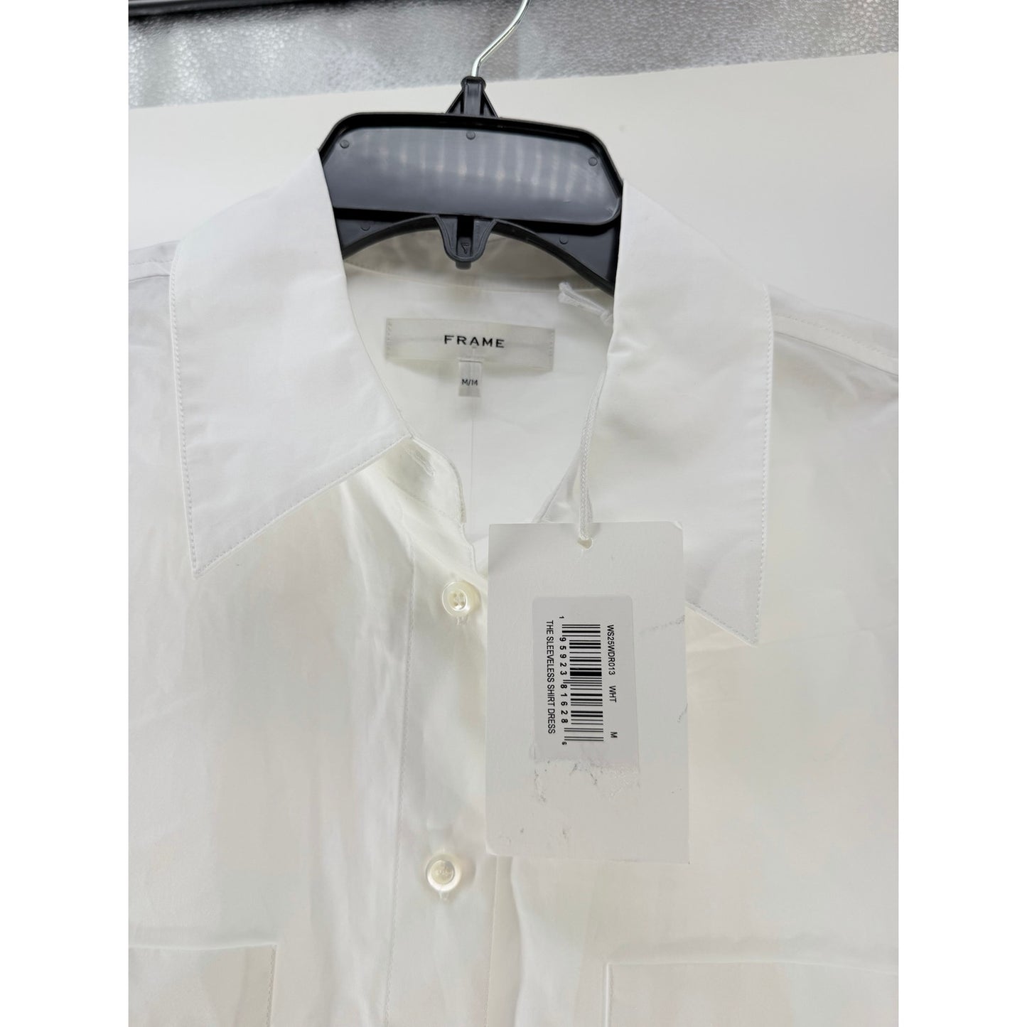 FRAME Cotton-Poplin Sleeveless Shirt Dress