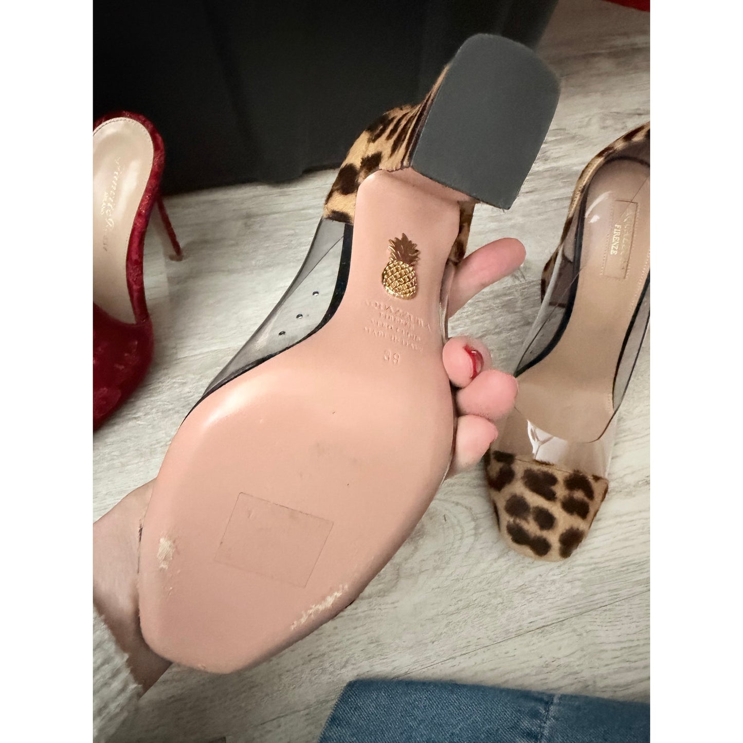 Aquazzura Optic 105 Pumps In Animal Print Ponyhair